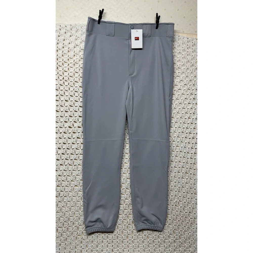 Nike Vapor Prime Baseball Pants Mens Sz L Gray Black Swoosh Athletic Stretch New